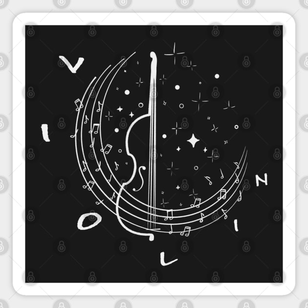 Violin Music Notes Magnet by Xatutik-Art